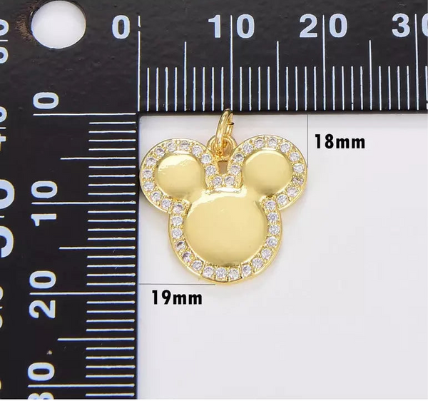 Mickey Mouse Charm with Cubic Zirconia