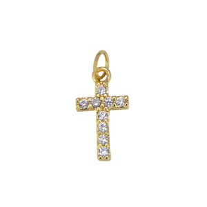 Small Cross Cubic Zirconia Charm