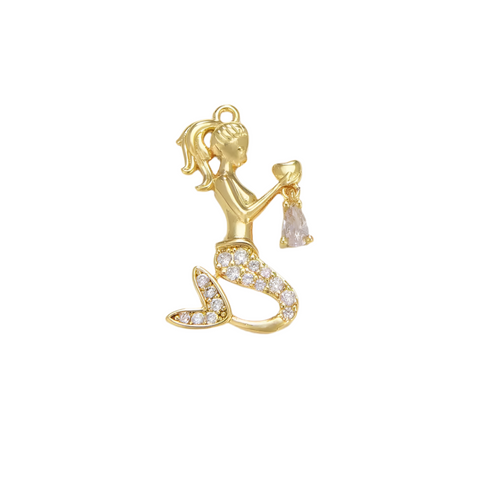 Mermaid Cubic Zirconia Pendant Charm