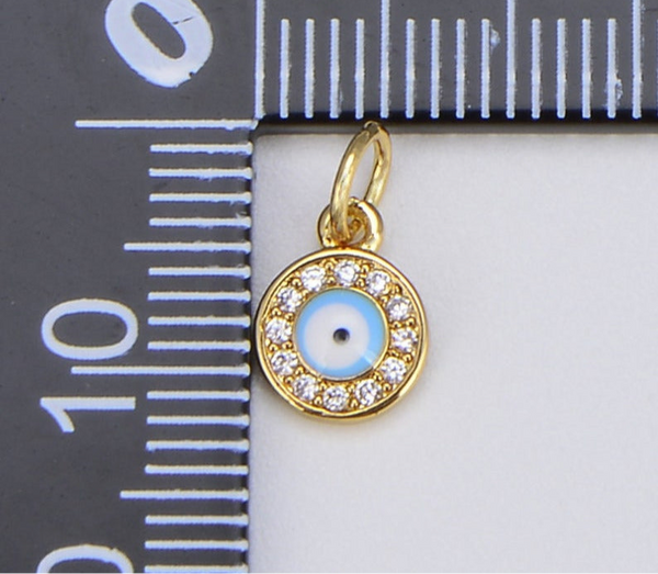 Round Evil Eye with Cubic Zirconia Charm