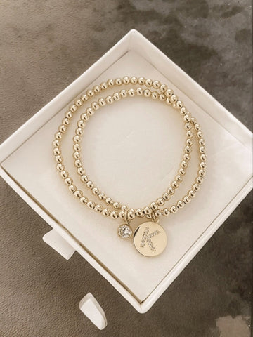 Bella Signature Bracelet with Alphabet Letter CZ Charm