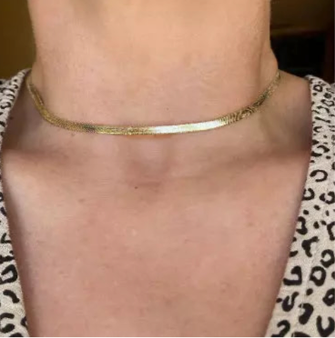 Gloria - Herringbone Choker Necklace