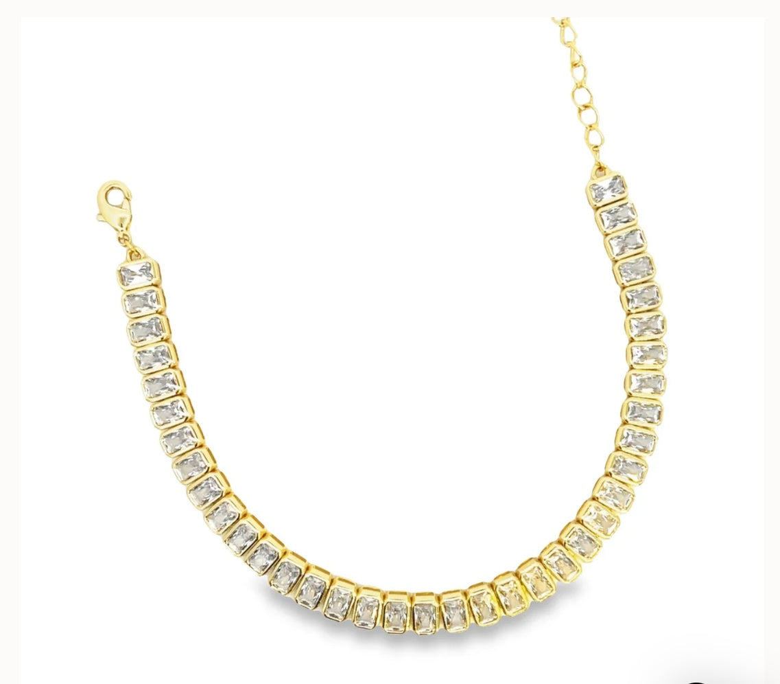Dulce Collection - Wide Rectangle CZ Tennis Bracelet