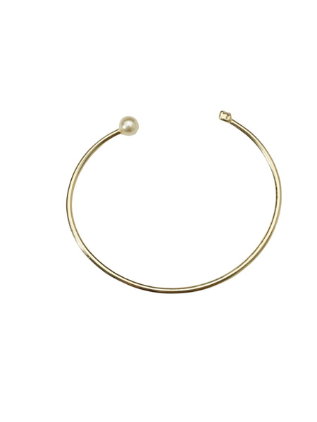 Nora - Pearl and Crystal Cuff Bracelet