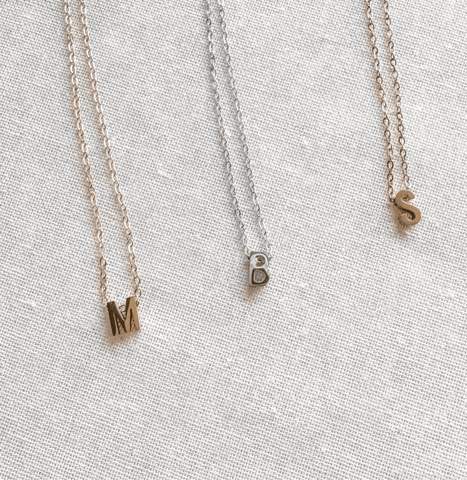 Leona - Tiny Initial Letter Charm Necklace