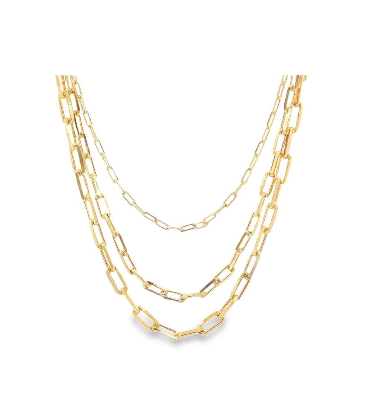 Mariana - Triple Paper Clip Necklace