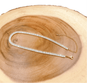 Gemma Collection - Baguette Necklace with extender chain