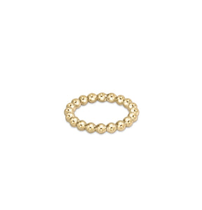 Bella Signature Gold Beaded Stretch Rings - 2mm, 3mm and 4mm Bead Size Available