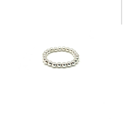 Bella Signature Sterling Silver Beaded Stretch Rings