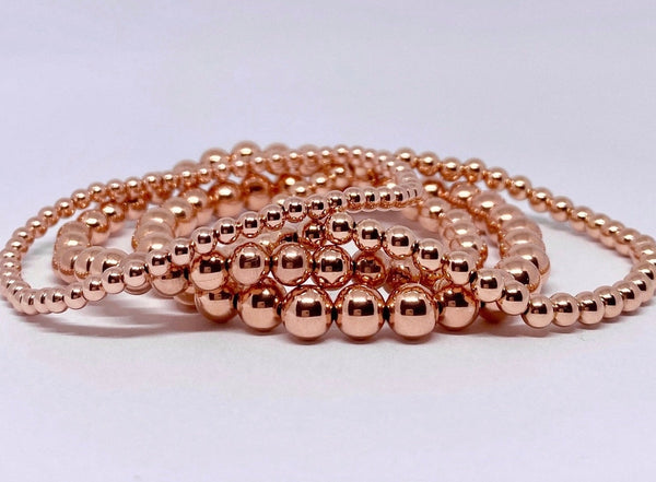 Bella Signature Rose Gold 5mm Beaded Bracelet