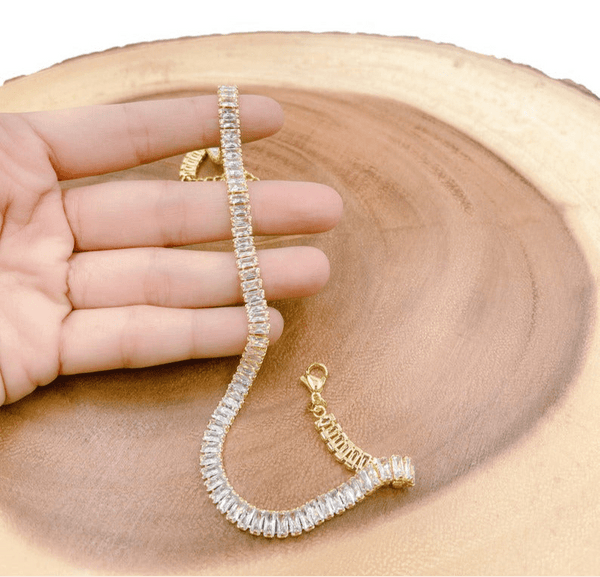 Gemma Collection - Baguette Necklace with extender chain