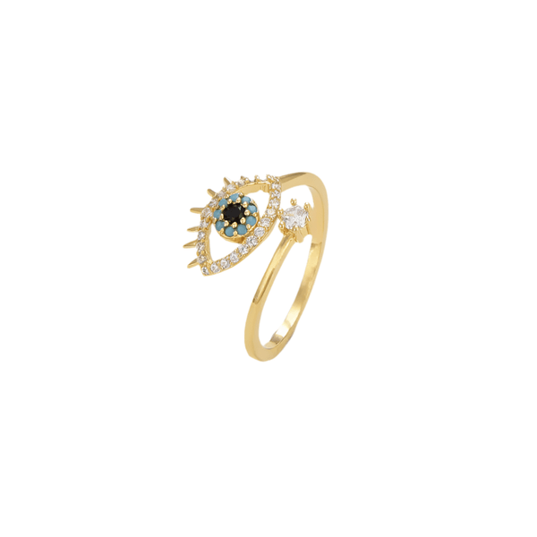 Amina - Dainty Evil Eye Adjustable Ring