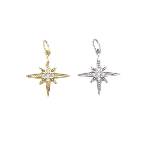 Starburst Star Pendant with Cubic Zirconia