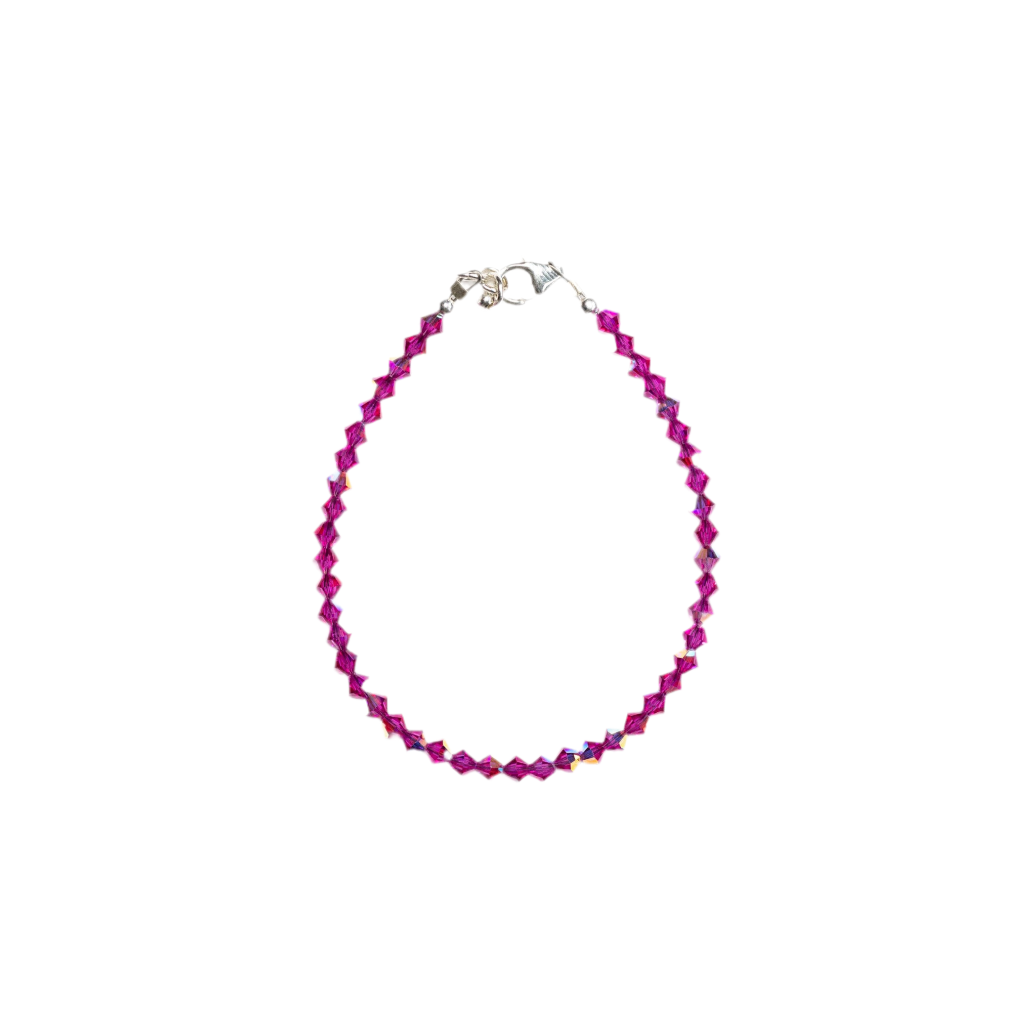 Fuchsia Crystal Beaded Bracelet