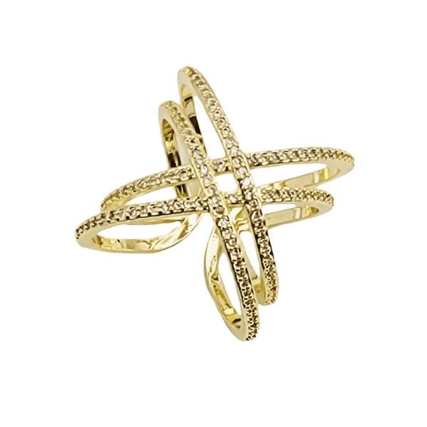 Annessia - Double Criss Cross Infinity Ring