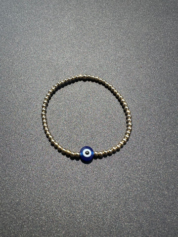 Bella Signature 3mm Beaded Bracelet Evil Eye Bracelet