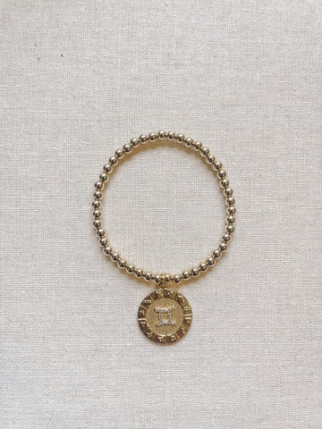 14K Gold Filled Bracelet with Constellation Zodiac Charm