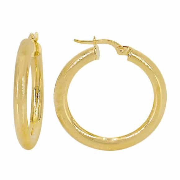 10KT gold earring, 3mm thickness, 31mm size is outer diameter