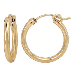 14K Gold Filled, Euro wire hoop, 2.3mm thickness