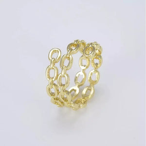 18K Gold Filled Adjustable Chain Ring