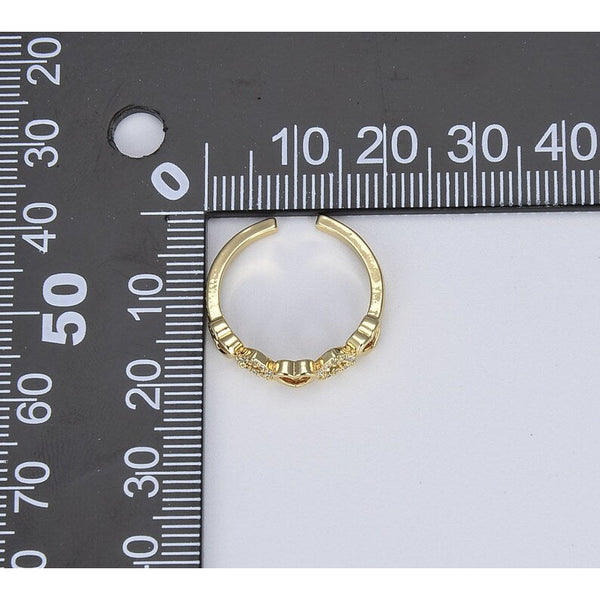18K Gold Filled Adjustable Heart Ring