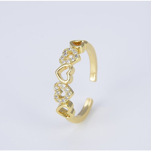 18K Gold Filled Adjustable Heart Ring