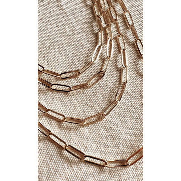 18K Gold Filled Classic Paperclip Necklace