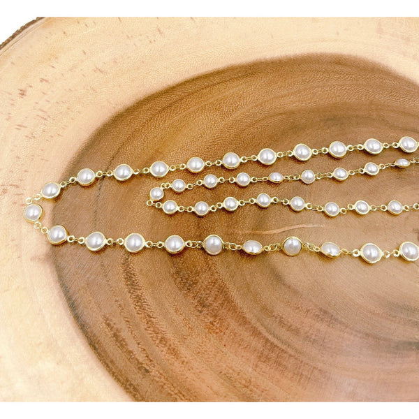 18K Gold Filled Freshwater White Pearl bracelet