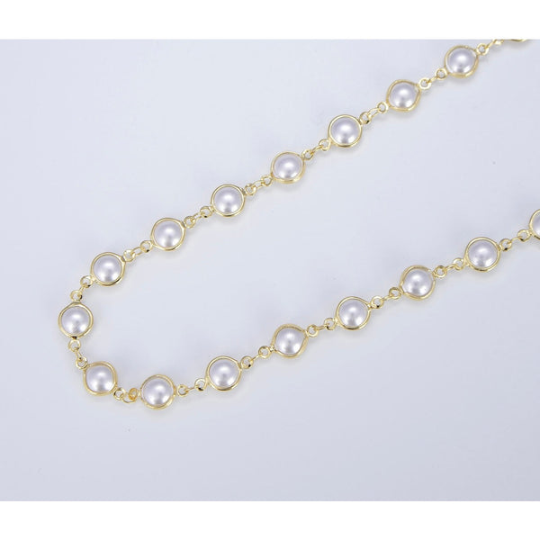 18K Gold Filled Freshwater White Pearl bracelet