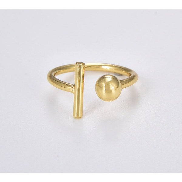 18K Gold Filled T Bar Ring