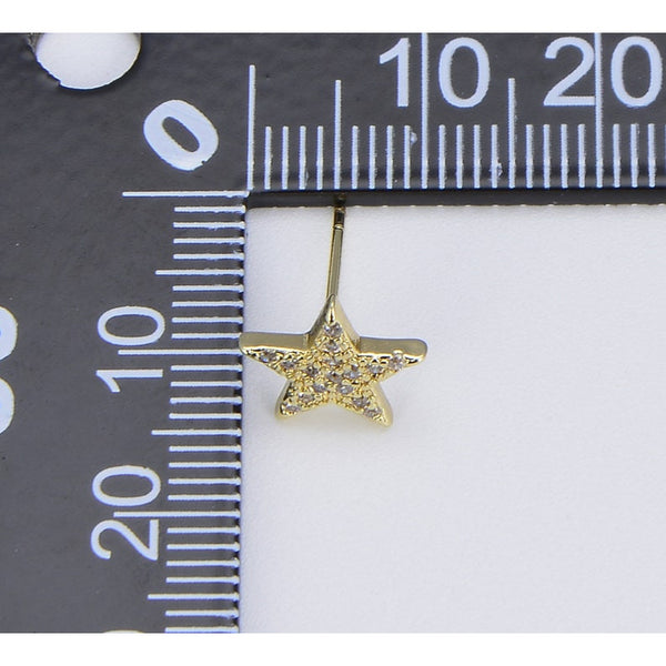 Tiny Star Studs, 18K Gold Filled CZ stud earrings