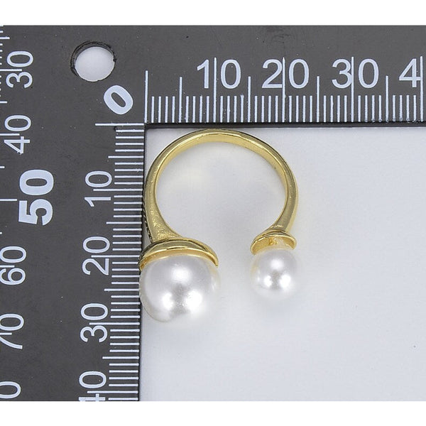 18K Gold Open Freshwater Pearl Ring