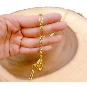 18K Gold Filled Rolo Paperclip Bracelet or Necklace