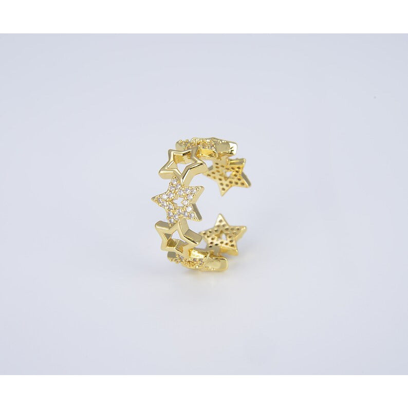 18K Gold Filled Adjustable Star Ring