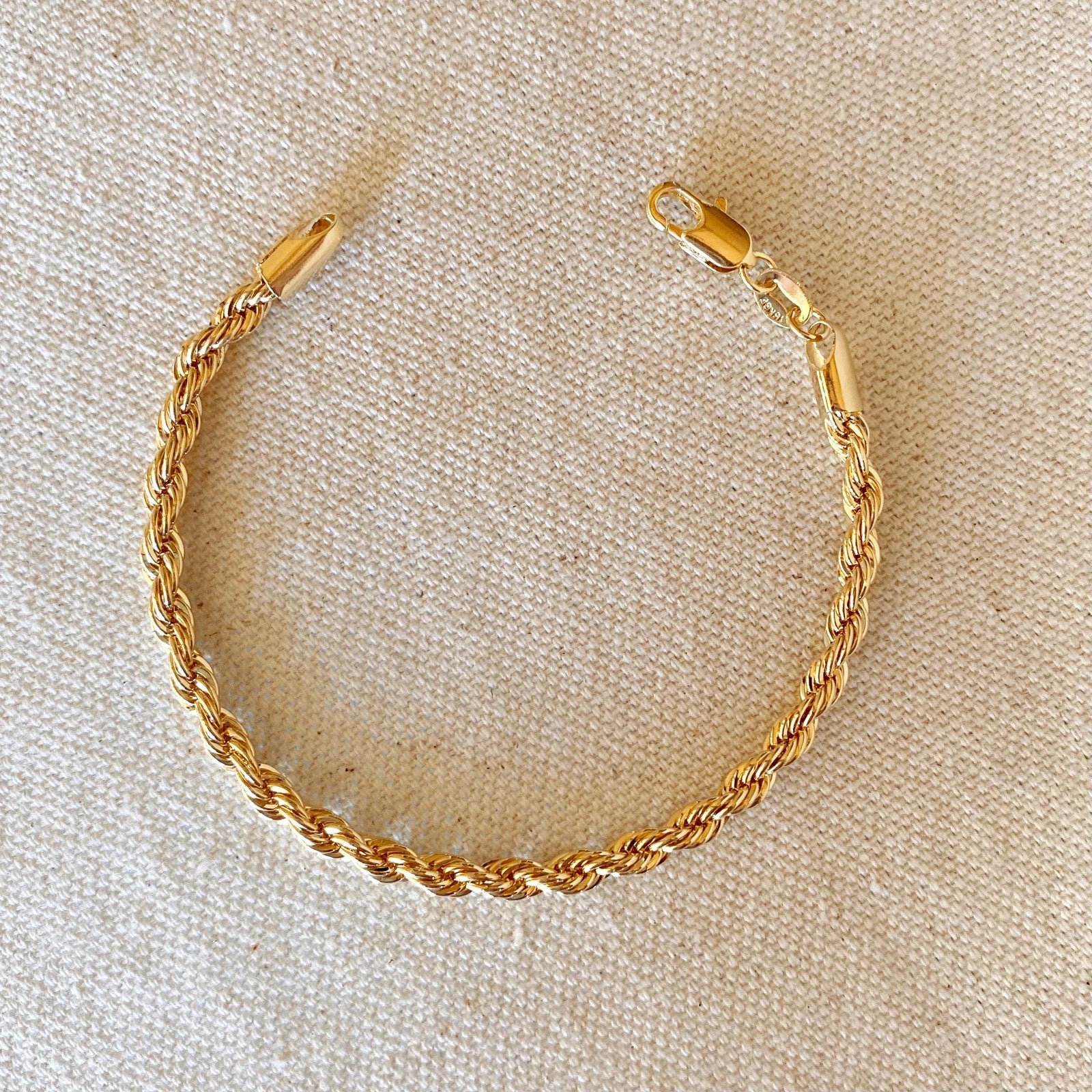 18k Gold Filled Rope Bracelet
