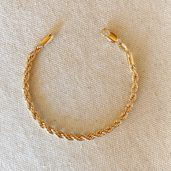 18k Gold Filled Rope Bracelet