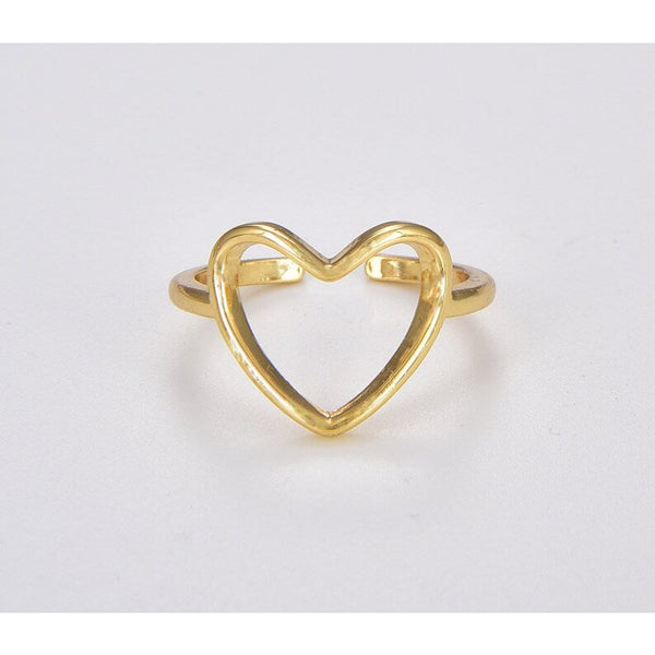 18K Gold Filled Open Heart Ring