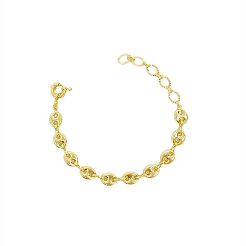 18k Gold Filled Puffy Mariner Bracelet