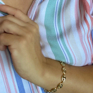 18k Gold Filled Puffy Mariner Bracelet