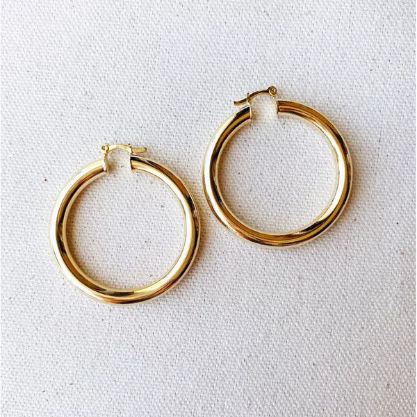 18k Gold Filled Selena Inspired Hoop Earrings