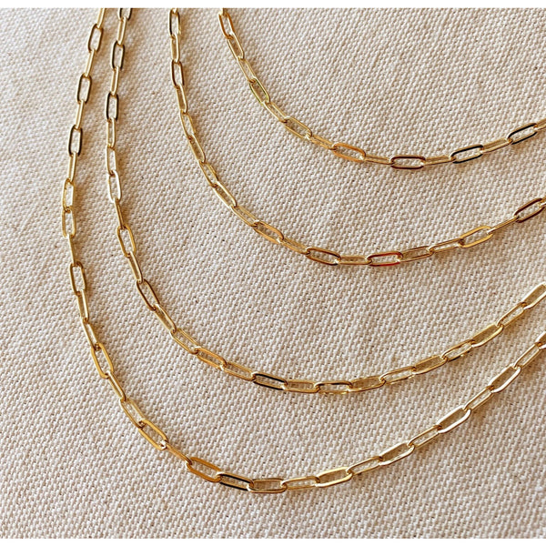 18K Gold Filled Short Link Paperclip Necklace