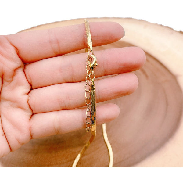 24K Gold Filled Snake Herringbone Necklace