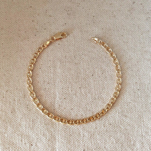 18k Gold Filled Fancy Mariner Link Bracelet