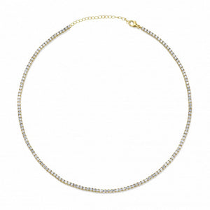 Gold Vermeil or Sterling Silver, CZ Tennis Choker