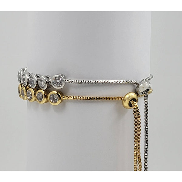 18k Gold Filled Cubic Zirconia Adjustable Tennis Bracelet