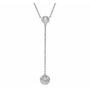 Sterling Silver Dangling Cubic Zirconia Necklace