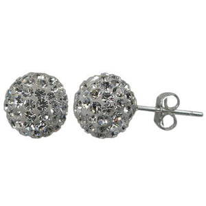 Sterling Silver with Rhodium stud earring