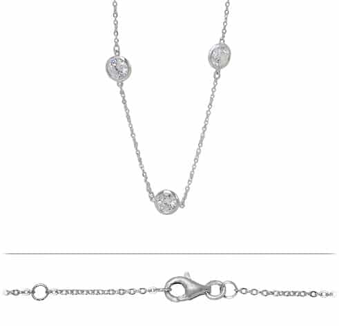 Sterling silver necklace with Cubic Zirconia