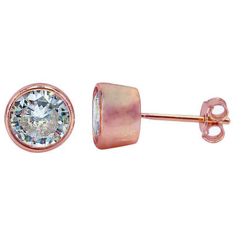 Faceted round cubic zirconia studs