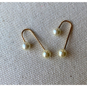 18k Gold Filled Screw Back Pearl Earrings